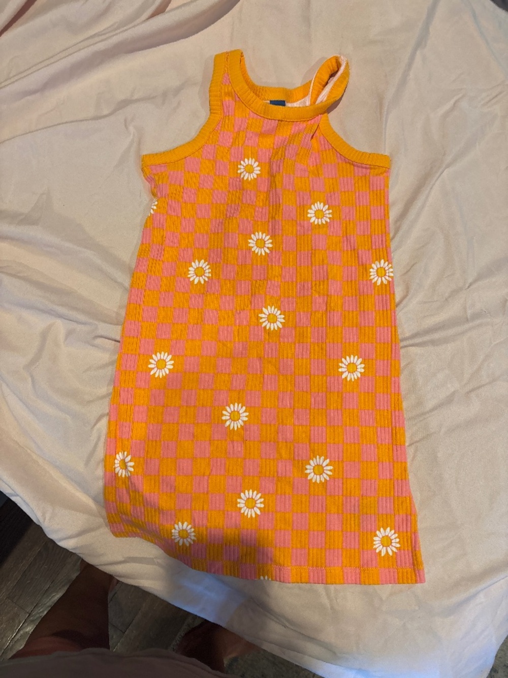 Old Navy Girls Printed Fitted Sleeveless Rib Knot Dress